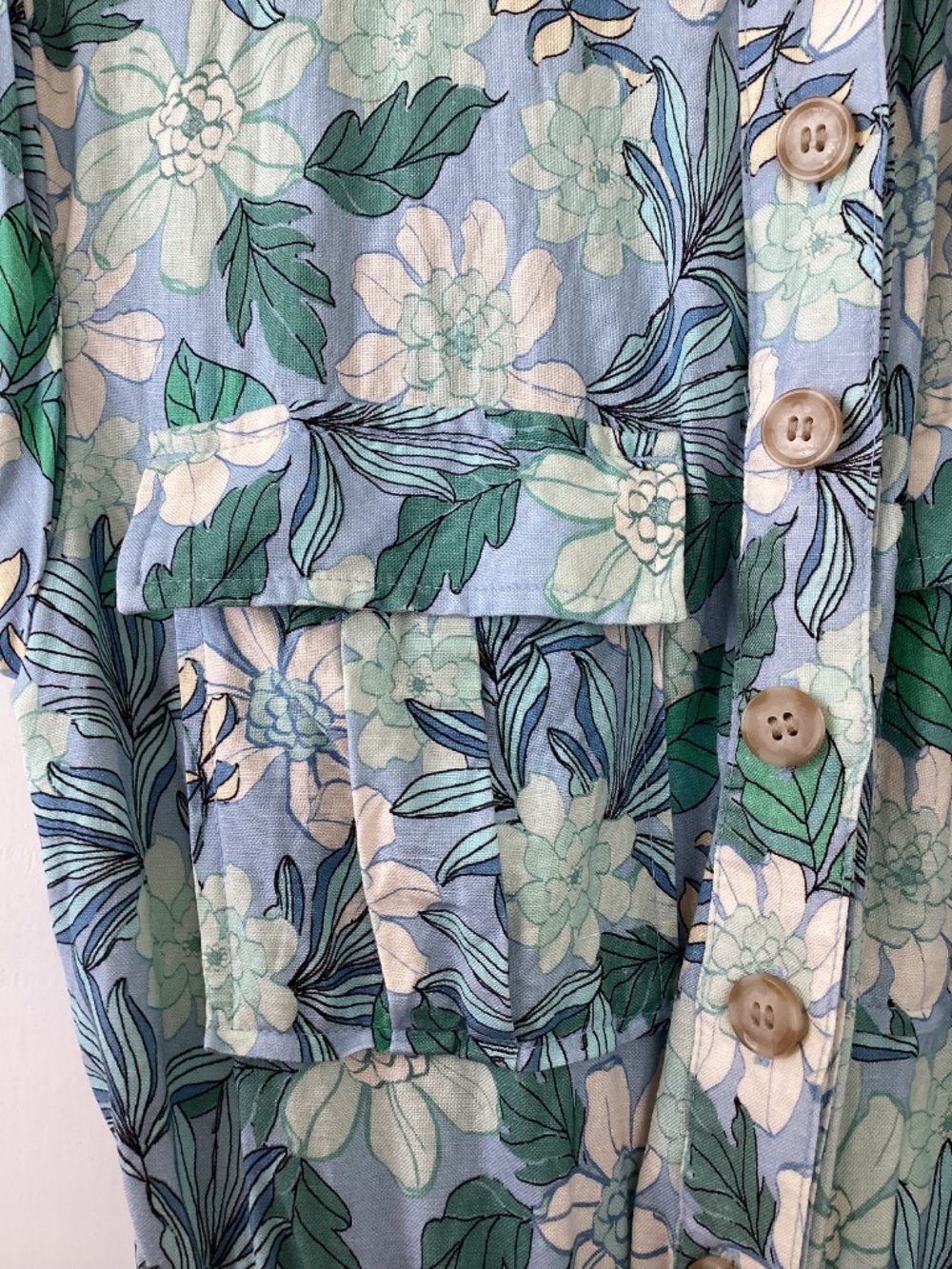 Loft, size M, blue and green shorts romper - Picture 6 of 8